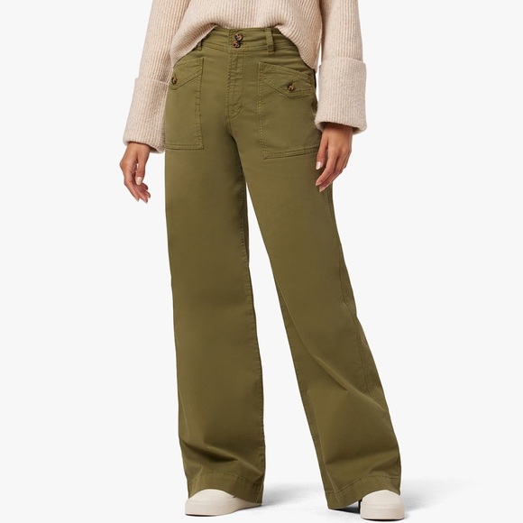 JOE’S Premium Cargo Wide Leg High Rise Pant in Burnt Olive Size 26 - Picture 1 of 9